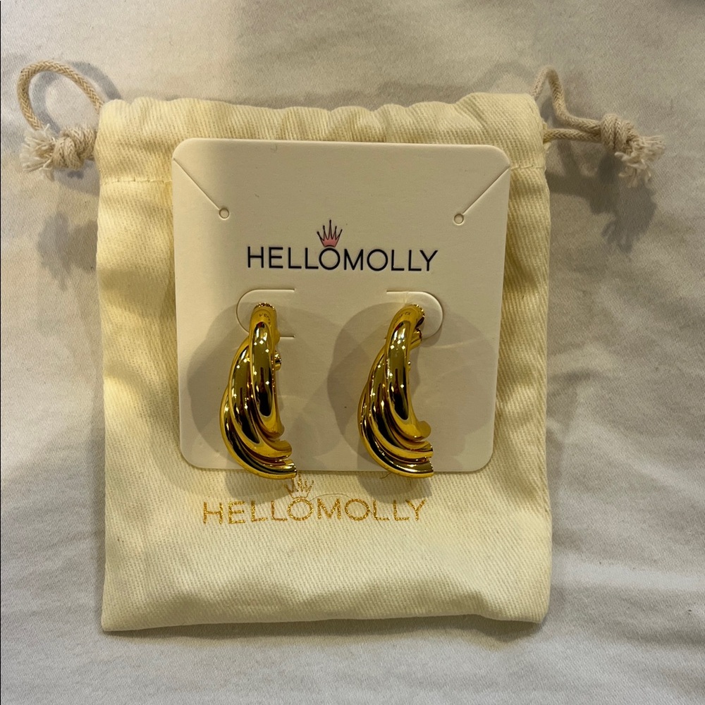 Hello Molly Gold Statement Earrings